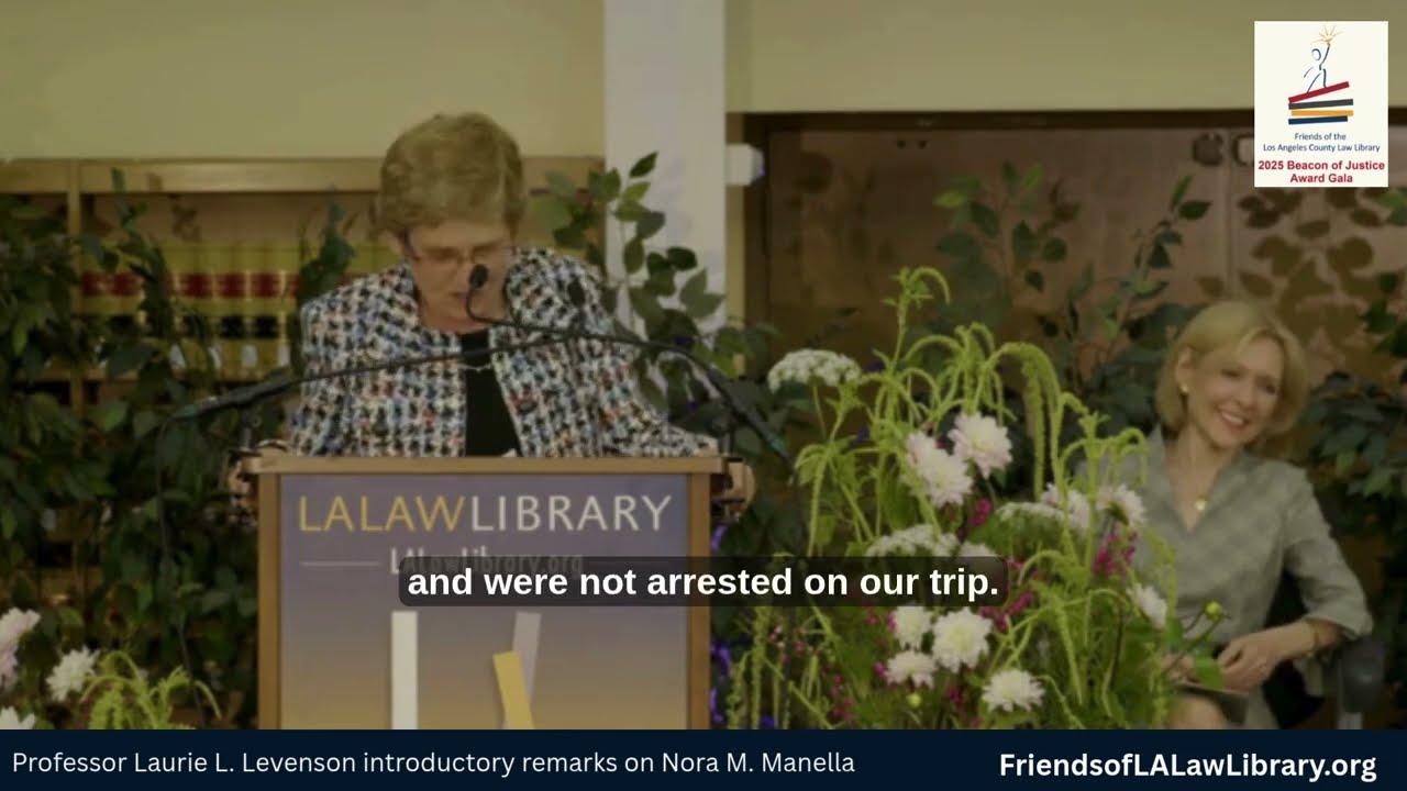 Professor Laurie L  Levenson remarks on Justice Nora M  Manella 2025 Beacon of Justice Award